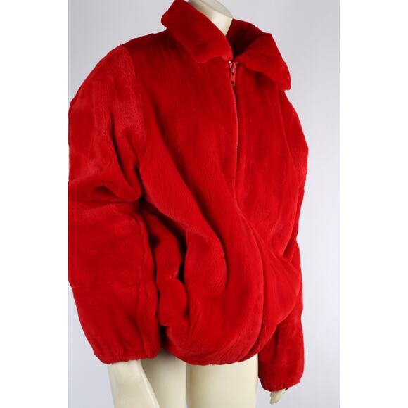 Vintage Luxury Red Sheared Mink Fur Zip Front Jacket Women’s Size L Winter Warm - Picture 10 of 16